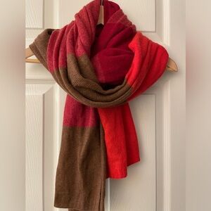 Pure Cashmere Wrap/Scarf Large Claudia Nichole Reds NWT new! (96” x 23”) Soft!